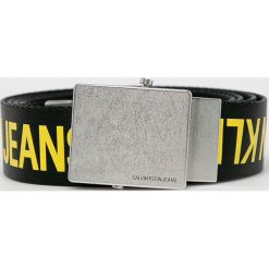Calvin Klein Jeans - Pasek. Czarne paski męskie Calvin Klein Jeans, w paski, z jeansu. W wyprzedaży za 149,90 zł.
