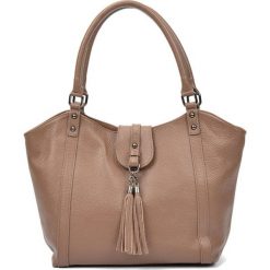 Torebki klasyczne damskie: Skórzana torebka w kolorze fango – (S)30 x (W)45 x (G)12 cm