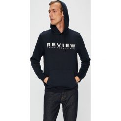 Review - Bluza. Niebieskie bluzy męskie Review, m, z nadrukiem, z bawełny, z kapturem, bez rękawów, z kapturem. W wyprzedaży za 99,90 zł.