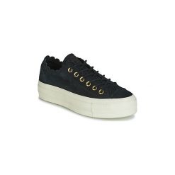 Buty Converse CHUCK TAYLOR ALL STAR PLATFORM FRILLY THRILLS SUEDE OX. Czarne trampki i tenisówki damskie marki Converse, bez wzorów, bez zapięcia. Za 399,00 zł.