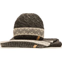 Komplet czapka + szalik 85-SF-200-1. Szare czapki męskie marki Wittchen, na zimę, bez wzorów, z wełny, klasyczne. Za 189,00 zł.