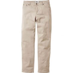 Spodnie ze stretchem Classic Fit Straight bonprix ciemnobeżowy. Brązowe spodnie męskie bonprix, na co dzień, m, bez wzorów. Za 54,99 zł.