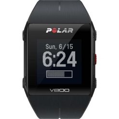 Zegarki męskie: Zegarek sportowy z wbudowanym GPS czarny HR Polar V800