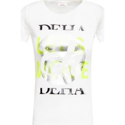 T-shirt DEHA ACTIVE. Białe bluzki damskie Deha, z nadrukiem, z bawełny, z okrągłym kołnierzem. Za 230,00 zł.