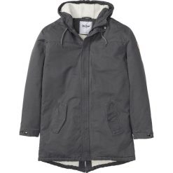 Parka ze sztucznym futerkiem bonprix antracytowy. Szare parki męskie bonprix, m, bez wzorów, z kapturem. Za 269,99 zł.