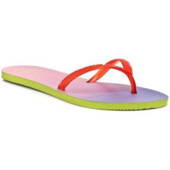 Japonki HAVAIANAS - Fl Sunset Cf 41304256510 Lime Green/Strawberry. Czerwone japonki damskie marki Havaianas, z tworzywa sztucznego. Za 69,00 zł.