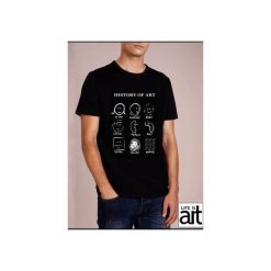 T-shirt : " Historia sztuki ". Białe t-shirty męskie Life is art, xxl, z nadrukiem, klasyczne, z klasycznym kołnierzykiem. Za 120,00 zł.
