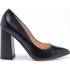Solo Femme - Czółenka. Czarne buty ślubne damskie marki Solo Femme, ze skóry, na obcasie. W wyprzedaży za 199,90 zł.