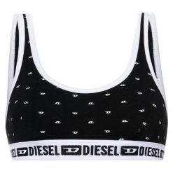 Biustonosz top Diesel Ufsb-Bras 00S0M0 0JAWE. Czarne topy damskie Diesel, s, bez wzorów, z elastanu, bez kołnierzyka. W wyprzedaży za 109,00 zł.