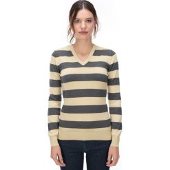 Sweter w kolorze żółto-szarym. Szare swetry damskie GALVANNI, m, w paski, z bawełny, z długim rękawem, długie, bez kaptura. W wyprzedaży za 179,95 zł.