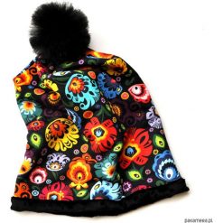 Czapki damskie: Oryginalna czapka beanie FOLK pompon z TIULU
