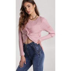 Różowy Sweter Alurenna. Różowe swetry damskie Renee, s, bez wzorów, casualowe, bez rękawów, bez kaptura. Za 99,99 zł.