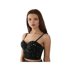 Gorset - top z kamieniami Salome. Czarne topy damskie Kelly couronne, l, z haftami, z gorsetem. Za 149,00 zł.