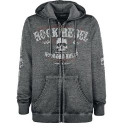 Rock Rebel by EMP Mask Of Sanity Bluza z kapturem rozpinana ciemnoszary. Brązowe bluzy męskie rozpinane marki Black Premium by EMP, xxl, z kapturem. Za 129,90 zł.