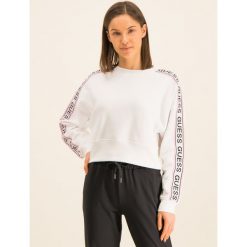Bluza Guess Sideband W01Q87 K8800. Białe bluzy damskie Guess, m, z aplikacjami, z bawełny, bez rękawów, bez kaptura. W wyprzedaży za 299,00 zł.