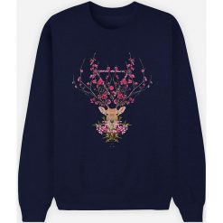 Bluza "Spring Deer" w kolorze granatowym. Niebieskie bluzy damskie Wooop, xl, bez wzorów, bez rękawów, bez kaptura. W wyprzedaży za 87,95 zł.