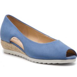 Espadryle GABOR - 82.630.16 Jeans. Niebieskie espadryle damskie Gabor, bez wzorów, z jeansu, bez obcasa, na koturnie. W wyprzedaży za 269,00 zł.