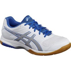 Asics Gel-Rocket 8 B706Y-0193 buty do siatkówki, buty do squasha męskie białe 46. Białe buty sportowe męskie Asics, z materiału, bez zapięcia, do siatkówki. W wyprzedaży za 209,99 zł.