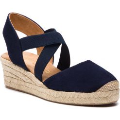 Espadryle UNISA - Cele 19 Ks Ocean Ksde Ss. Niebieskie espadryle damskie Unisa, bez wzorów, ze skóry, bez obcasa, na obcasie. W wyprzedaży za 239,00 zł.