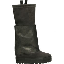 Kozaki - 706 C-P FUCIL. Czarne buty zimowe damskie Venezia, ze skóry, na koturnie. Za 349,00 zł.