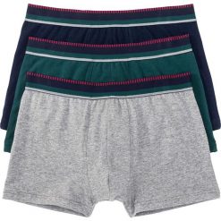 Bokserki (3 pary) bonprix niebieskozielony + szary melanż + ciemnoniebieski. Niebieskie bokserki męskie bonprix, melanż, z gumy. Za 38,97 zł.