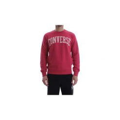 Bluzy Converse 10007344 FLEECE CREW. Czerwone bluzy męskie Converse, s, bez wzorów, bez kołnierzyka, bez rękawów, bez kaptura. Za 200,29 zł.