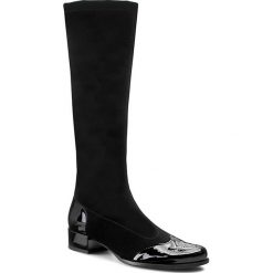 Kozaki SAGAN - 2173/1 Czarna Lycra/Czarny Lakier. Czarne kozaki damskie marki Sagan, ze skóry, bez obcasa, na obcasie, bez zapięcia. W wyprzedaży za 259,00 zł.