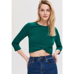 Top z długim rękawem - Zielony. Zielone topy damskie marki Reserved, s, bez wzorów, bez kołnierzyka. Za 39,99 zł.