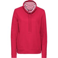 Bluza dresowa z długim rękawem bonprix czerwony. Czerwone bluzy damskie bonprix, z dresówki, bez kaptura. Za 49,99 zł.