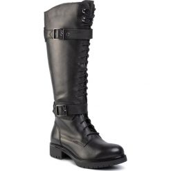 Kozaki GINO ROSSI - RST-DKI586 Black. Czarne kozaki damskie Gino Rossi, ze skóry, przed kolano, na wysokim obcasie, na obcasie, bez zapięcia. Za 499,99 zł.