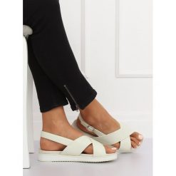Sandałki damskie białe 1495 WHITE. Białe sandały damskie z materiału, klasyczne. Za 56,81 zł.