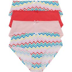 Figi panty (4 pary) bonprix biało-żółto-jasnoróżowo-zielono-niebieski. Białe majtki damskie bonprix, bez wzorów. Za 51,96 zł.