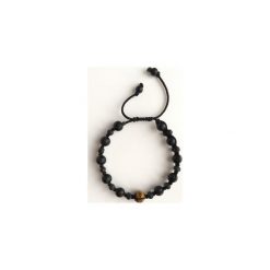 Bransoletka pleciona z tygrysim okiem. Czarne bransoletki męskie Iluzja jewellery, z onyksem. Za 129,00 zł.