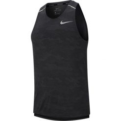 Koszulka Nike TechKnit Tank M Grafitowo-Czarna. Szare koszulki męskie Nike, s, bez wzorów, z tkaniny, bez kołnierzyka, bez rękawów, do biegania. Za 159,99 zł.