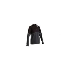 Bluza do piłki nożnej T500 damska. Czarne bluzy damskie KIPSTA, xl, bez wzorów, z elastanu, bez rękawów, bez kaptura. Za 69,99 zł.
