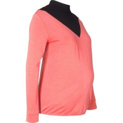 Bluza ciążowa bonprix dymny koralowy + czarny. Różowe bluzy damskie bonprix, z nadrukiem. Za 29,99 zł.