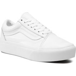 Tenisówki VANS - Old Skool Platfor VN0A3B3UOER1 (Leather) Truewht/Truewht. Białe trampki i tenisówki damskie Vans, bez wzorów, ze skóry, bez zapięcia. Za 379,00 zł.
