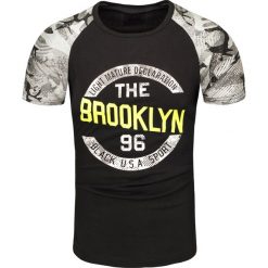 Koszulka męska t-shirt czarny Recea. Czarne koszulki męskie Recea, xl, z nadrukiem, z bawełny, bez kołnierzyka. Za 24,99 zł.