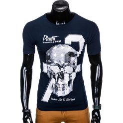 T-SHIRT MĘSKI Z NADRUKIEM S995 - GRANATOWY. Niebieskie t-shirty męskie z nadrukiem marki Ombre Clothing, m. Za 29,00 zł.
