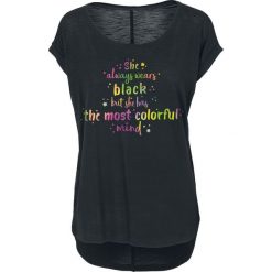 Colorful Mind Koszulka damska czarny. Czarne bluzki damskie marki Colorful Mind, xl, z nadrukiem, z okrągłym kołnierzem. Za 74,90 zł.