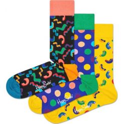 Happy Socks Happy Birthday 3-pack Skarpetki Czarny Niebieski Żółty. Żółte skarpetki męskie z elastanu. Za 144,95 zł.