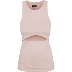Top ADIDAS BY STELLA McCARTNEY. Różowe topy damskie adidas by Stella McCartney, bez wzorów, z tkaniny, z okrągłym kołnierzem. W wyprzedaży za 142,00 zł.