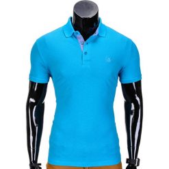 KOSZULKA MĘSKA POLO BEZ NADRUKU S837 - TURKUSOWA. Szare koszulki polo marki Lacoste, z gumy, na sznurówki, thinsulate. Za 39,00 zł.