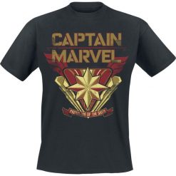 Captain Marvel Protector T-Shirt czarny. Czarne t-shirty męskie Captain Marvel, l, z nadrukiem, z okrągłym kołnierzem. Za 74,90 zł.