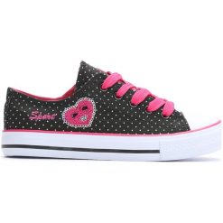 Czarne Trampki I Love Sport. Czarne buty sportowe dziewczęce marki Born2be, z materiału, z okrągłym noskiem, na zamek. Za 19,99 zł.