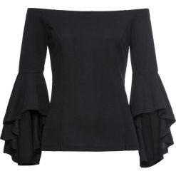 Top z rękawami z falbanami bonprix czarny. Czarne bluzki damskie marki bonprix. Za 74,99 zł.
