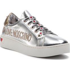 Sneakersy LOVE MOSCHINO - JA15243G17IC0902 Lam/Arge. Szare półbuty damskie Love Moschino, ze skóry. W wyprzedaży za 669,00 zł.