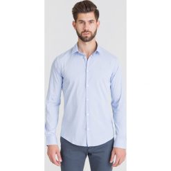 BIAŁO-NIEBIESKA KOSZULA EMPORIO ARMANI. Białe koszule męskie xxl, z elastanu. Za 609,00 zł.