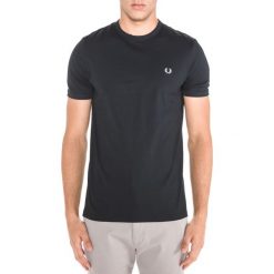 Fred Perry Ringer Koszulka Czarny Niebieski. Niebieskie podkoszulki męskie Fred Perry, xl, bez wzorów, z bawełny, bez kołnierzyka, z krótkim rękawem, krótkie. Za 223,95 zł.