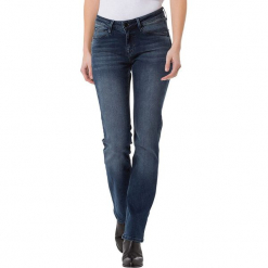 Dżinsy "Rose" - Regular fit - w kolorze granatowym. Niebieskie spodnie z wysokim stanem marki Cross Jeans, z aplikacjami. W wyprzedaży za 136,95 zł.
